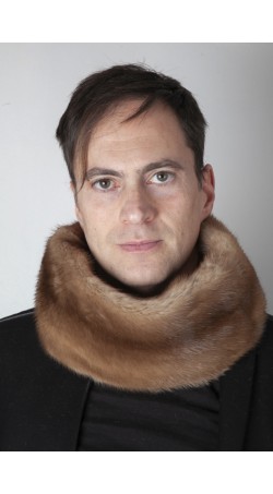 Light brown mink fur neck warmer - unisex